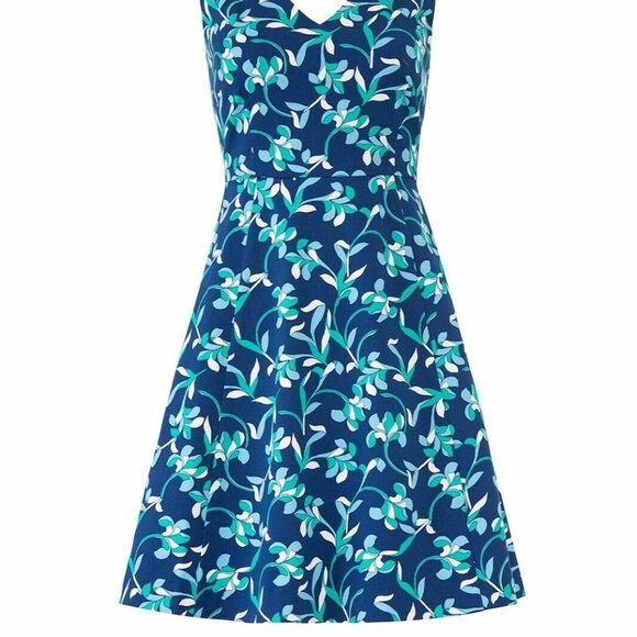 Draper James Blue and Teal Floral circle Dress size 2 - Picture 2 of 9